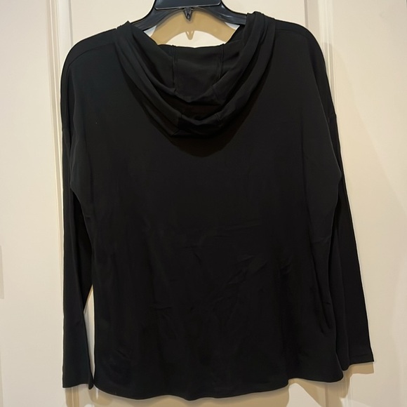 ADIDAS BLACK LIGHTWEIGHT LONG SLEEVE HOODED T SHIRT - Picture 6 of 6